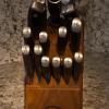 A close up of the knife set.