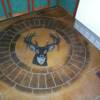 Interior floors can be concrete as well. Al hand carved the deer head using diamond cutters.